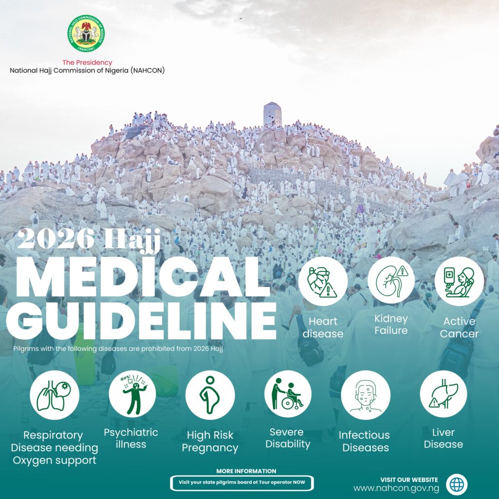 NAHCON Issues Strict Medical Rules for 2026 Hajj, Says Clearance Now Mandator