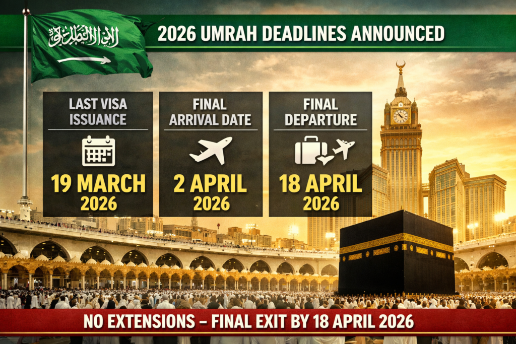 Saudi Arabia Fixes April 18 Deadline for 2026 Umrah Pilgrims