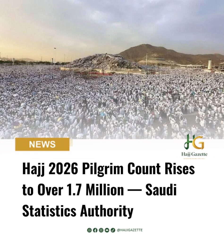 Hajj 2026 Pilgrim Count Rises to Over 1.7 Million — Saudi Statistics Authority