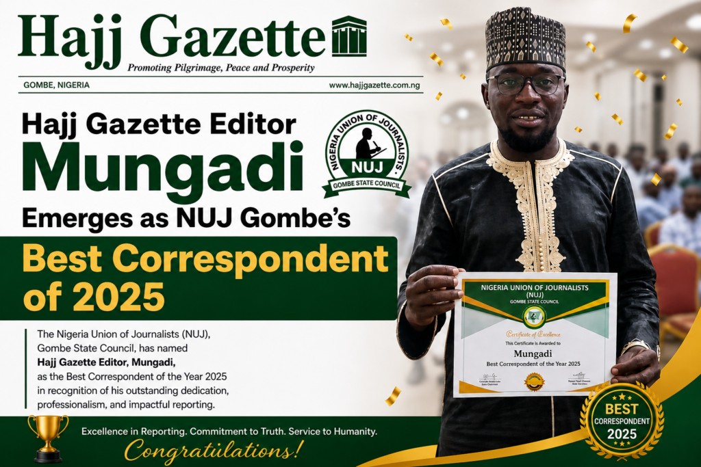 Hajj Gazette Editor Mungadi Emerges as NUJ Gombe's Best Correspondent of 2025