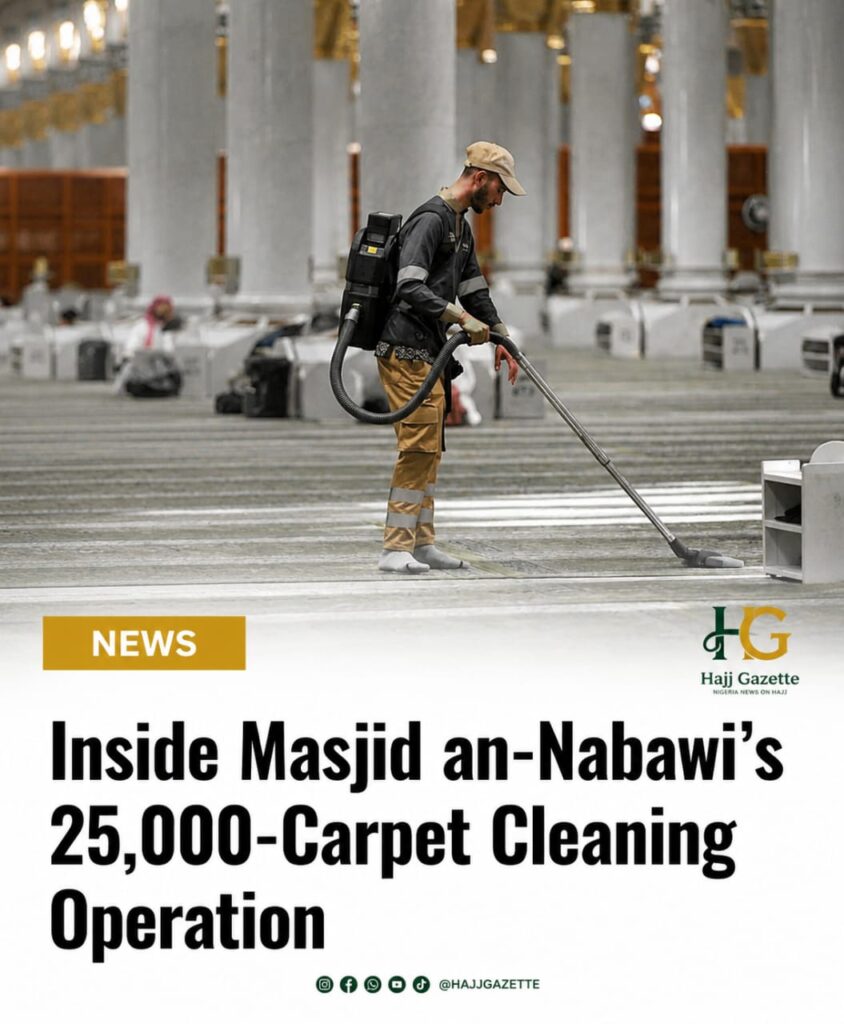 Inside Masjid an-Nabawi’s 25,000-Carpet Cleaning Operation