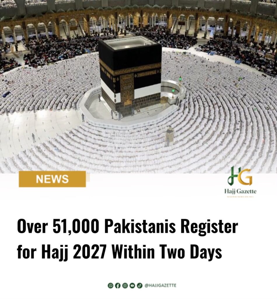 Over 51,000 Pakistanis Register for Hajj 2027 Within Two Days